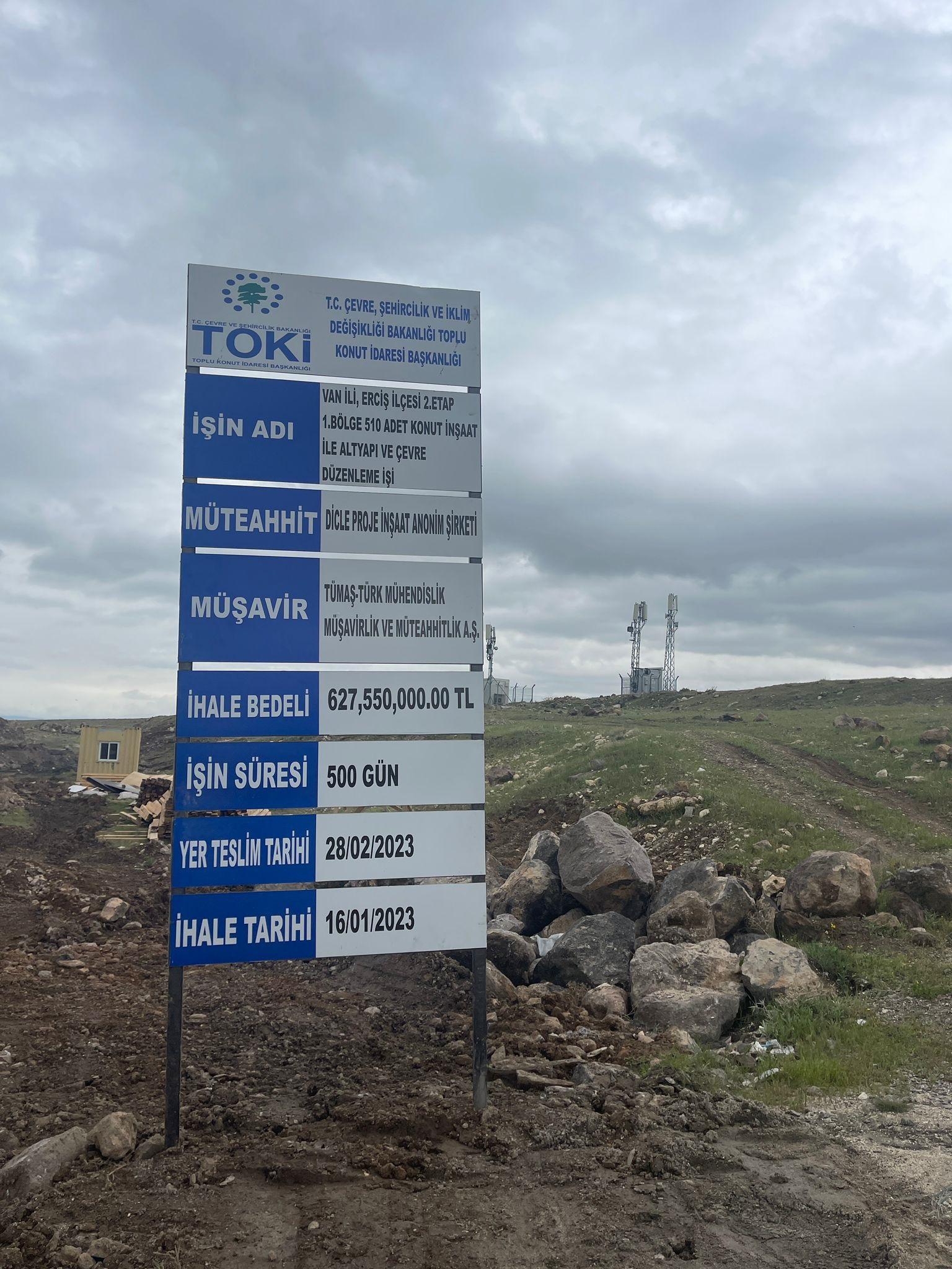 Van İli Erciş İlçesi 500 Konut ve Çevre Düzenleme İşi
